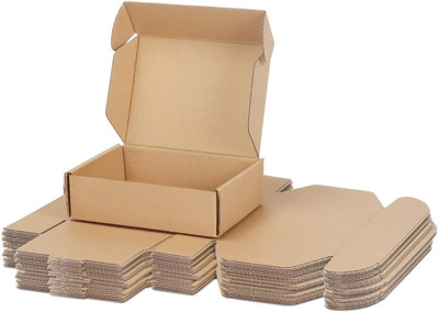 MM WILL CARE Self-Locking Box Cardboard 9X6X2.5 Flat Box Packaging Box(Pack of 25 Brown)