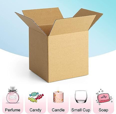 SecureShip Corrugated Cardboard 3 Ply Strong 5 x 5 x 5 Inches Carton Boxes Packaging Box(Pack of 50 Brown)
