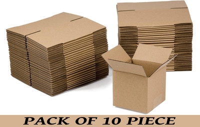AAMU MOON Corrugated Cardboard, Craft Paper 3 Ply 4.4x4.4x4.4 Inch Packaging Boxes For Shipping, Storage & Heavy Duty Use Packaging Box(Pack of 10 Brown)