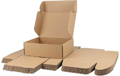MM WILL CARE Self-Locking Box Craft Paper Packaging Box(Pack of 25 Brown)