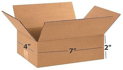SecureShip Corrugated Cardboard 3 Ply Strong 7 x 4 x 2 Inches Carton Boxes Packaging Box(Pack of 50 Brown)