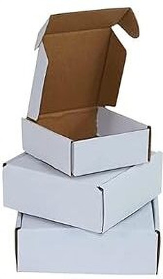 MALANI STORES Self-Locking Box Craft Paper Packaging Box(Pack of 100 White)