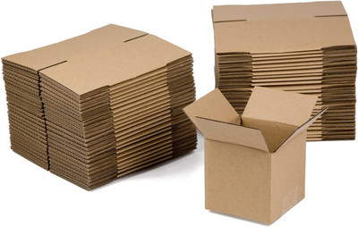 MILLBOX Corrugated Craft Paper packaging Packaging Box(Pack of 50 Brown)