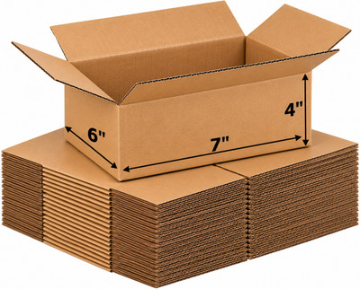 QLBY Corrugated Cardboard Packaging Box(Pack of 25 Brown)