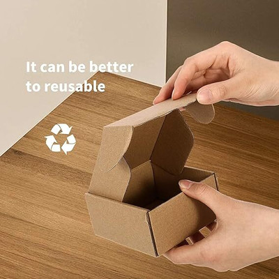 MM WILL CARE Self-Locking Box Cardboard, Craft Paper, Paper Packaging Box(Pack of 50 Brown)