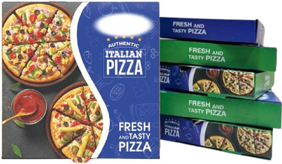 KHAANA PACKAGING Pizza Box Cardboard, Paper (12 inch) Box, 3ply, 12X12X1.75'', Ideal for deliveries from restaurants & Hotel Packaging Box(Pack of 50 Multicolor)
