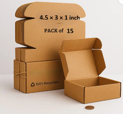 AVISRI Corrugated Cardboard Packaging Box for Shipping,Gifts,Cosmetics, Flap Box 4.5x3x1 inch, Small Cardboard Packaging Box(Pack of 15 Brown)