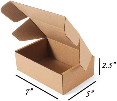 MM WILL CARE Self-Locking Box Craft Paper 3 Ply E-Fluet Size: 7 X 5 X 2.5 Inch Packaging Box(Pack of 50 Brown)