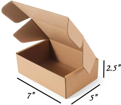 Boxzie Self-Locking Box Cardboard 7X5X2.5 3PLY Tuck-In Boxes – 20 Pack for Secure Shipping & Storage Packaging Box(Pack of 20 Brown)