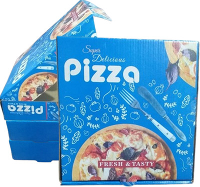 KHAANA PACKAGING Pizza Box Cardboard Pizza Packaging Box 8 inch, Size -8.5X8.5X1.75'' inch, Pizza Packaging Box(Pack of 50 Multicolor)