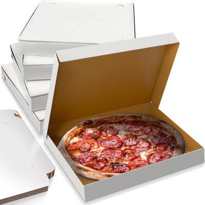 MALANI STORES Pizza Box Cardboard, Craft Paper, Paper 3 Ply corrugated pizza box size :-8x8x1.5 inch Packaging Box(Pack of 50 White)