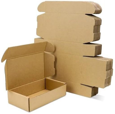 YNK Self-Locking Box Cardboard Packaging Box(Pack of 50 Brown)