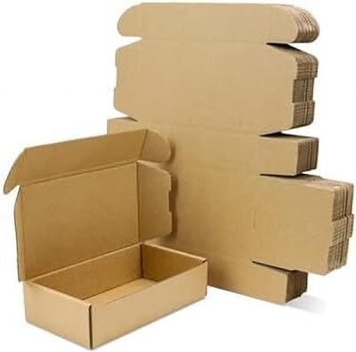 MALANI STORES Self-Locking Box Craft Paper 3ply corrugated self-locking packing box size :-8X8x4 inch Packaging Box(Pack of 50 Brown)