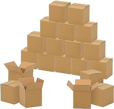 SecureShip Corrugated Cardboard 3 Ply Strong 4 x 4 x 4 Inches Carton Boxes Packaging Box(Pack of 50 Brown)