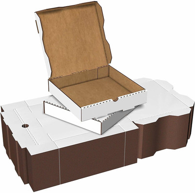 MALANI STORES Pizza Box Craft Paper 3ply corrugated white pizza box size:-7X7X1.5inch Packaging Box(Pack of 50 White)