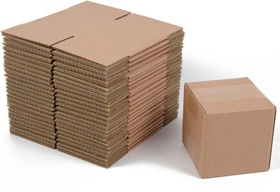 POWERLON Corrugated Cardboard 3 Ply Strong 3.5 x 3.5 x 3.5 Inches Carton Boxes Packaging Box(Pack of 10 Brown)