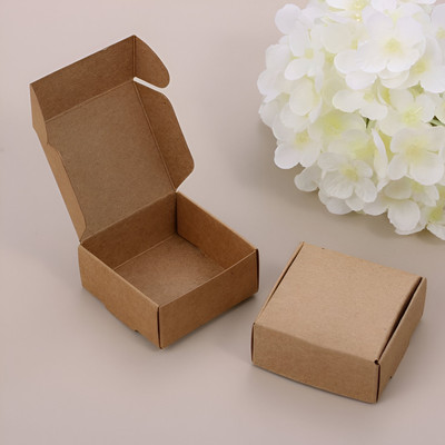 BOXMAKER Self-Locking Box Paper Packaging Box(Pack of 50 Brown)