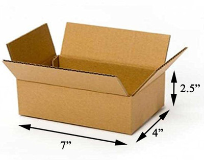 Ankev Corrugated Cardboard 3 Ply Corrugated Packaging Boxes, Box Size L=7, W=4, H=2.5 Inches| Packaging Box(Pack of 25 Brown)