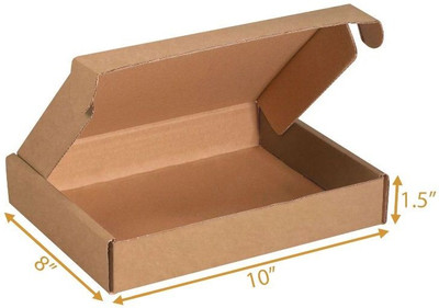 MALANI STORES Self-Locking Box Craft Paper 3ply corrugated self-locking packing box size :-10X8X1.25inch Packaging Box(Pack of 25 Brown)