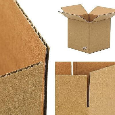 SecureShip Corrugated Cardboard 3 Ply Strong 4 x 4 x 4 Inches Carton Boxes Packaging Box(Pack of 50 Brown)