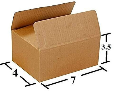 SecureShip Corrugated Cardboard 3 Ply Strong 7 x 4 x 3.5 Inches Carton Boxes Packaging Box(Pack of 10 Brown)