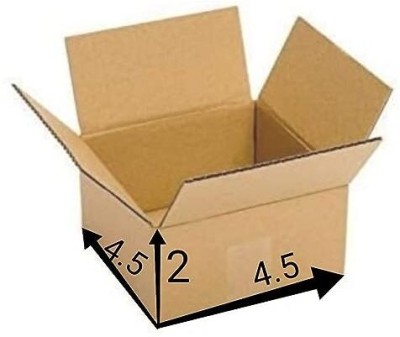 POWERLON Corrugated Cardboard 3 Ply Strong 4.5 x 4.5 x 2 Inches Carton Boxes Packaging Box(Pack of 10 Brown)