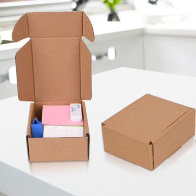 MM WILL CARE Self-Locking Box Cardboard, Craft Paper, Paper 3 Ply Self Locking/Auto Lock Corrugated Packaging Boxes Size: 3.5x3x2.5 Inch Packaging Box(Pack of 25 Brown)