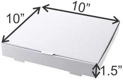Boxzie Pizza Box Cardboard 10 Pack of 10X10X1.5 Inch White Pizza Boxes – Ideal for Takeout and Delivery Packaging Box(Pack of 10 White)
