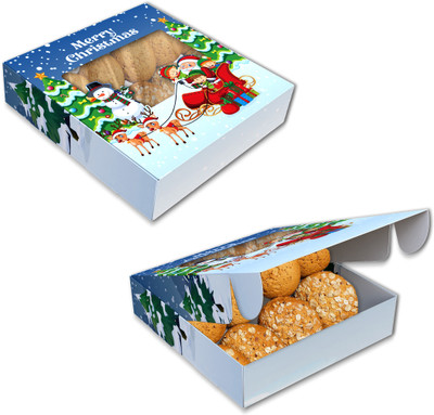 Festiko Cake Box Paper Merry Christmas Cake Boxes/sweets/chocolates/desserts Packaging Box(Pack of 10 Multicolor)