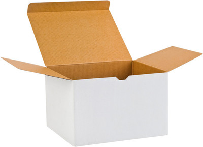 Kartik print and packers Corrugated Craft Paper Packaging Box(Pack of 100 Brown, White)