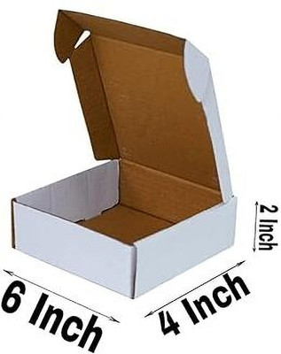 MALANI STORES Self-Locking Box Craft Paper 3ply corrugated self-locking packing white box size :-6X4X2inch Packaging Box(Pack of 50 White)