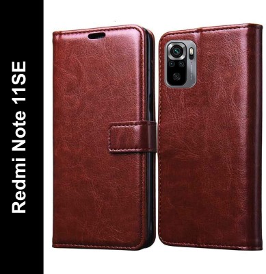 Cockcrow Flip Cover for Redmi Note 10, Redmi Note 10S, Redmi Note 11SE(Brown, Shock Proof, Pack of: 1)