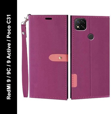 Turncoat Flip Cover for Redmi 9, Redmi 9C, Redmi 9 Activ, POCO C31(Pink, Grip Case, Pack of: 1)