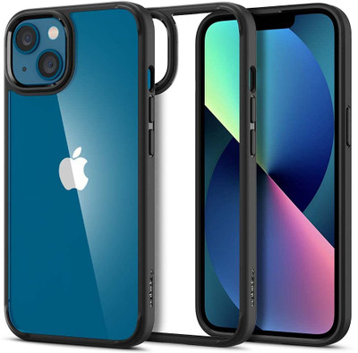 Spigen Ultra Hybrid Back Cover for Apple iphone 15/14/13(Black, Flexible, Pack of: 1)