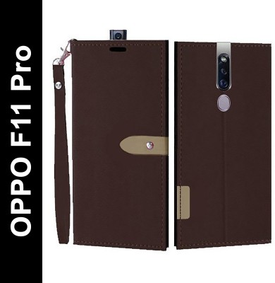 Wynhard Flip Cover for OPPO F11 Pro(Brown, Grip Case, Pack of: 1)