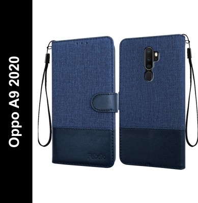Febelo Flip Cover for Oppo A9 2020, Oppo A5 2020(Blue, Cases with Holder, Pack of: 1)