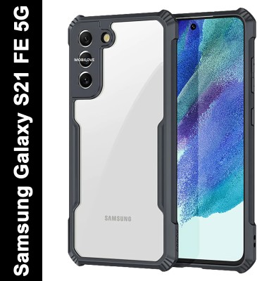 MOBILOVE Back Cover for Samsung Galaxy S21 FE 5G | Four Corner Hybrid Soft PC Anti Clear Gel TPU Bumper Back Case(Black, Rugged Armor, Pack of: 1)