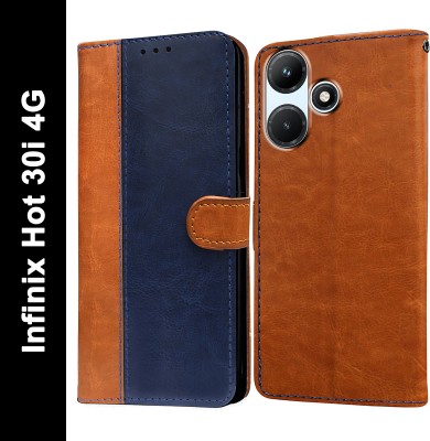 Casotec Flip Cover for Infinix Hot 30i 4G(Brown, Pack of: 1)