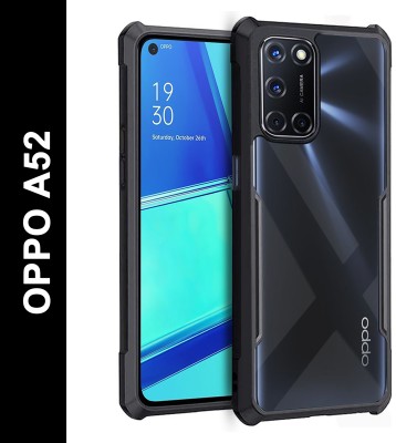 Fashionury Back Cover for Oppo A52(Black, Transparent, Pack of: 1)