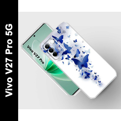 Retroart Back Cover for vivo V27 Pro 5G(Blue, White, Silicon, Pack of: 1)