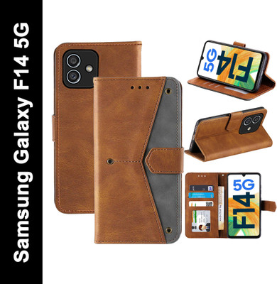 Autofocus Flip Cover for Samsung Galaxy F14 5G(Brown, Camera Bump Protector, Pack of: 1)
