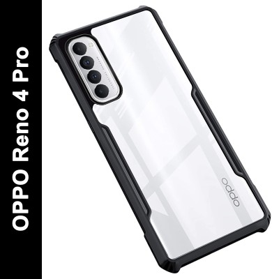Spectacular ace Back Cover for OPPO Reno4 Pro(Transparent, Black, Dual Protection, Silicon, Pack of: 1)