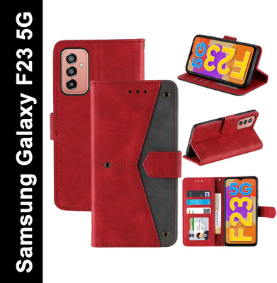 Autofocus Flip Cover for Samsung Galaxy F23 5G(Red, Camera Bump Protector, Pack of: 1)