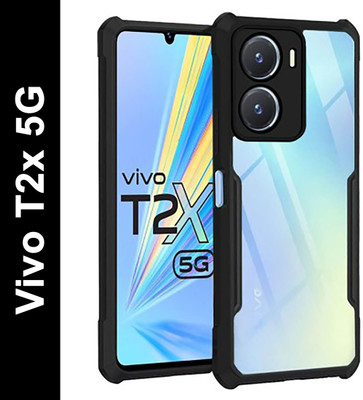 Binzokase Back Cover for Vivo T2x 5G(Black, Camera Bump Protector, Pack of: 1)