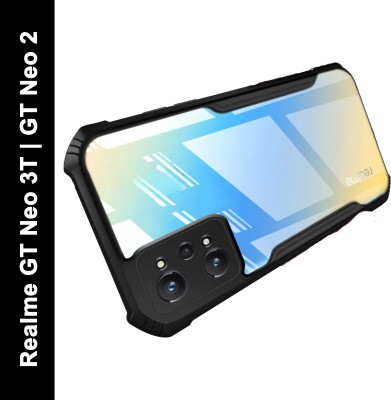 MOBILOVE Back Cover for Realme GT Neo 3T | GT Neo 2 | Four Corner Hybrid Soft PC Anti Clear Gel TPU Bumper Case(Black, Shock Proof, Pack of: 1)