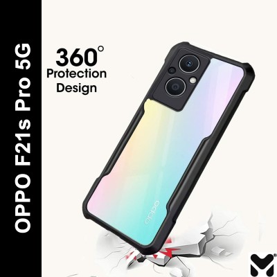 MOBIDEER Back Cover for OPPO F21s Pro 5G(Black, Transparent, Shock Proof, Pack of: 1)