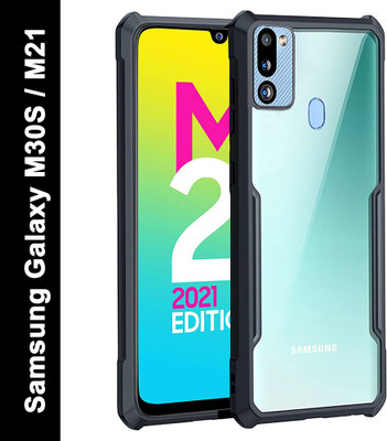 NewSelect Back Cover for Samsung Galaxy M21, Samsung Galaxy M30s(Transparent, Black, Shock Proof, Pack of: 1)