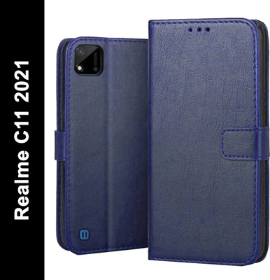 Chaseit Flip Cover for Realme C11 2021(Blue, Camera Bump Protector, Pack of: 1)