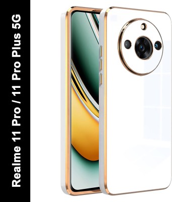 V-TAN Back Cover for Realme 11 Pro 5G|11 Pro Plus 5G(White, Gold, Shock Proof, Pack of: 1)