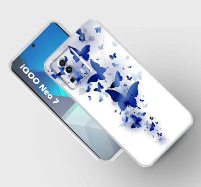 Retroart Back Cover for iQOO Neo 7 5G(Blue, White, Silicon, Pack of: 1)
